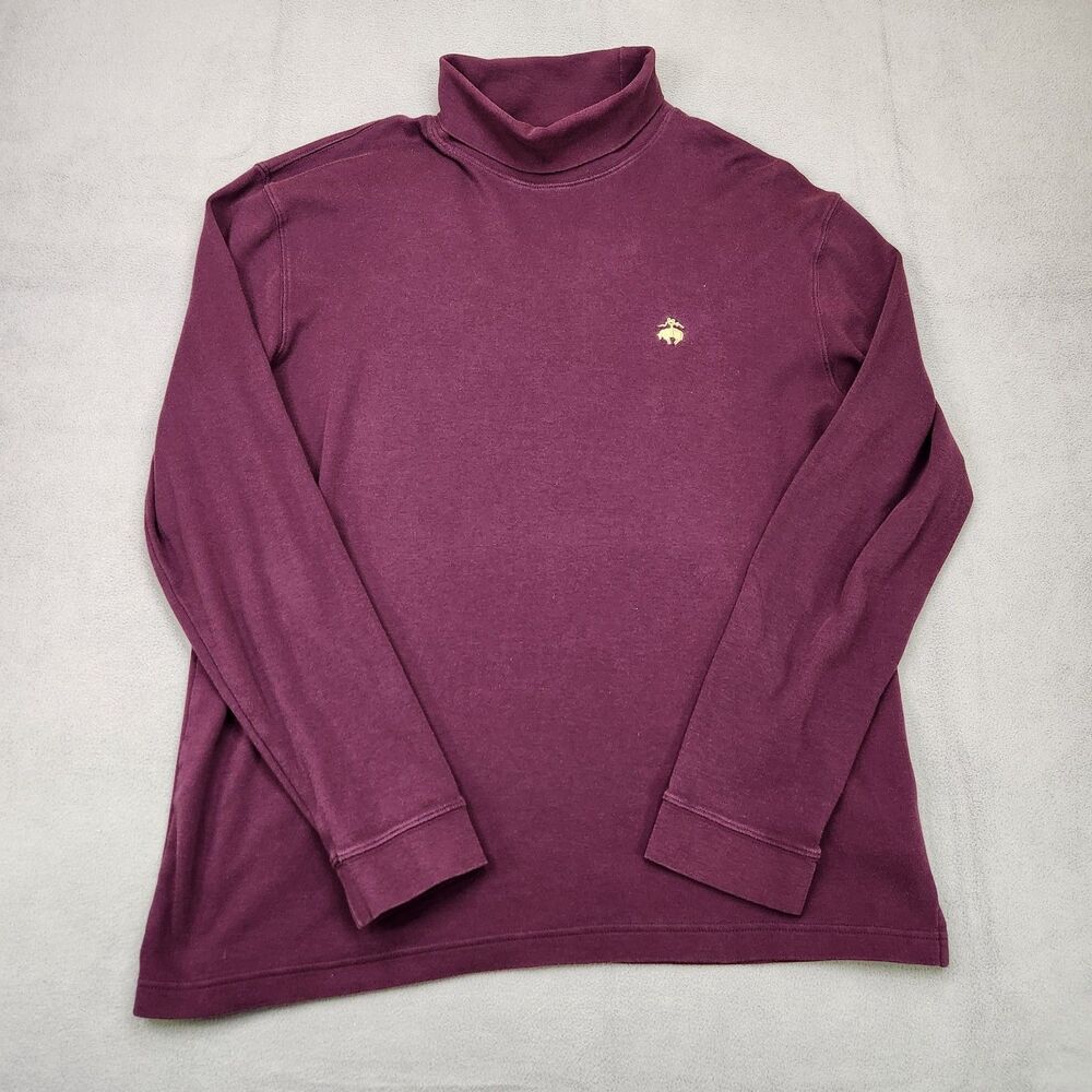 Brooks‎ Brothers 346 Turtleneck Shirt Men's L Long Sleeve Red Burgundy Maroon